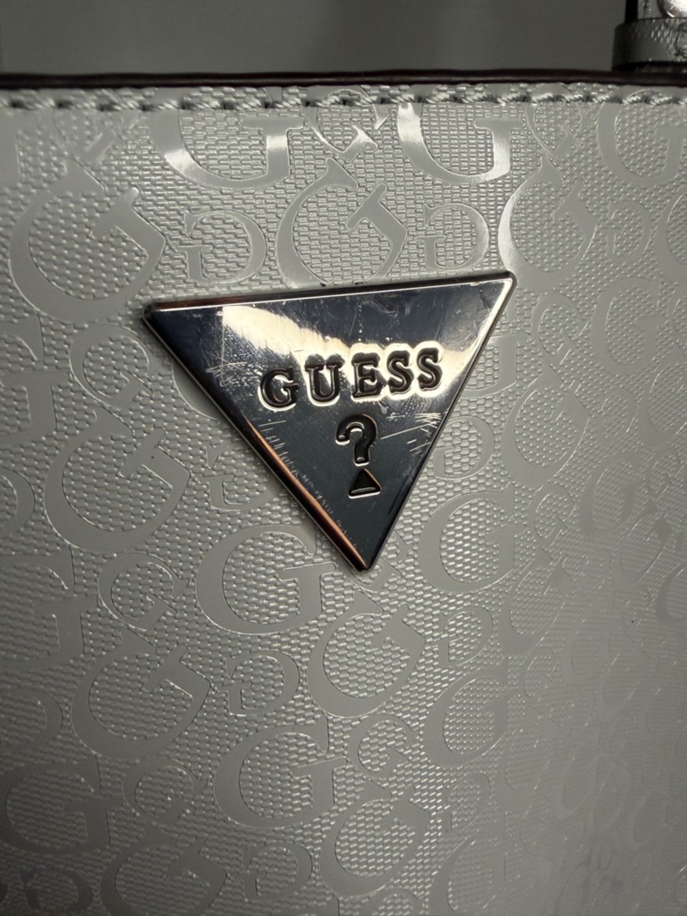 Guess Brantley Tote/Shoulder Bag - Gloss Grey Good Condition - Picture 9 of 12